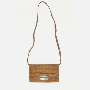 Michael Kors Women's Brown Gia Snake Clutch Bag With Lock